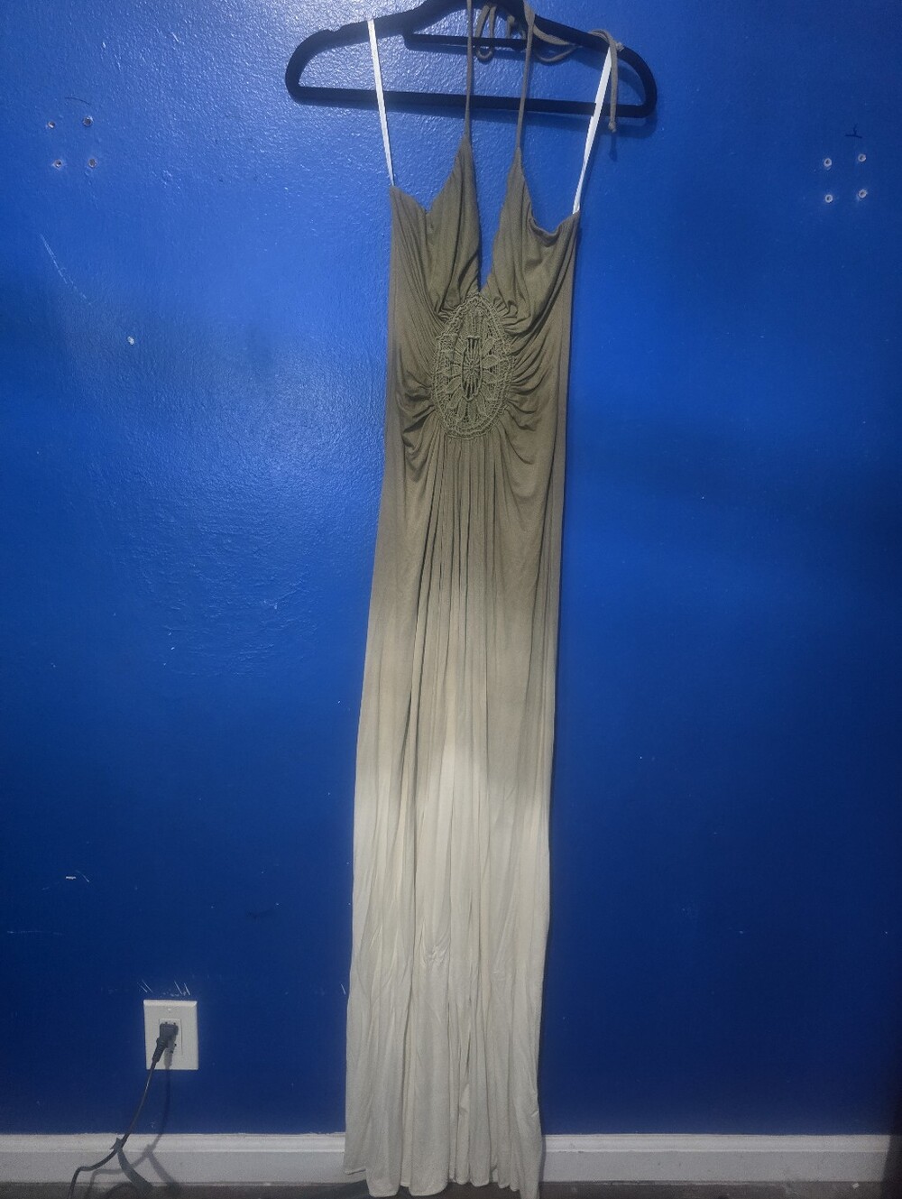 NWT Sky Halter Maxi Dress Size Large Green